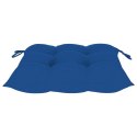 VidaXL Fotel bujany z niebieską poduszką, lite drewno tekowe