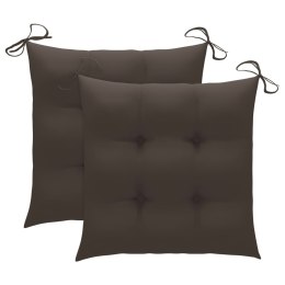 VidaXL Fotel bujany z poduszką w kolorze taupe, lite drewno tekowe
